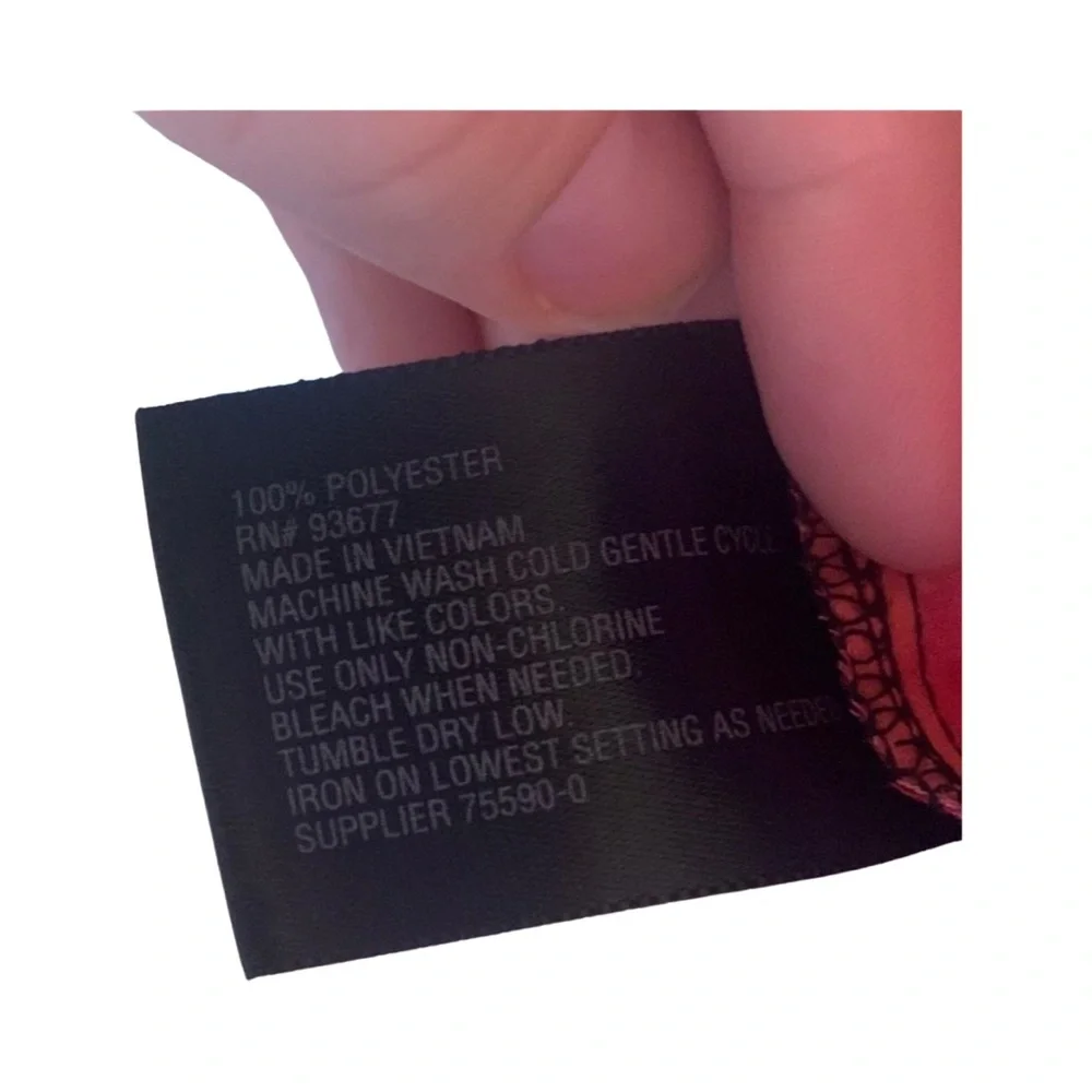 NWT WORTHINGTON Floral Stretch Knit Draped High Neck Cottagecore Blouse - Picture 5 of 5